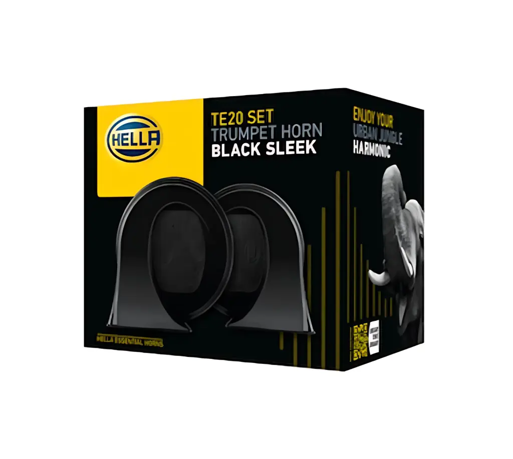 HELLA TE20 SET TRUMPET HORN BLACK SLEEK